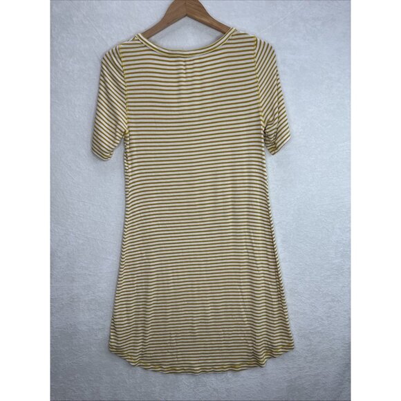 Anthropologie Pure + Good Striped Shirt Dress Yellow White Size Small - Picture 9 of 9